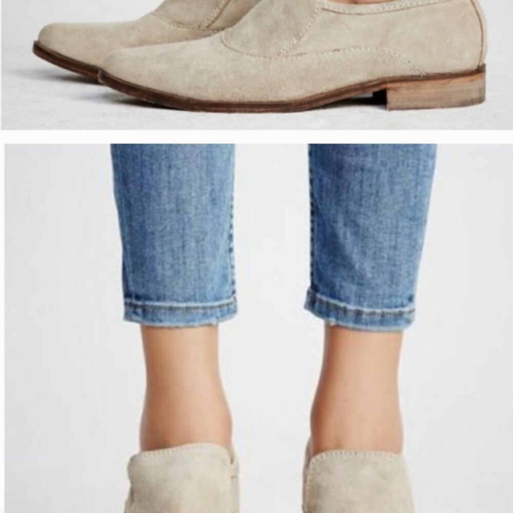 Free people slip on loafers beige NIB
